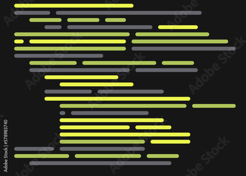 Code on screen vector illustration, flat cartoon coding lines simulation