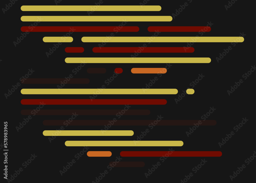 Code on screen vector illustration, flat cartoon coding lines simulation