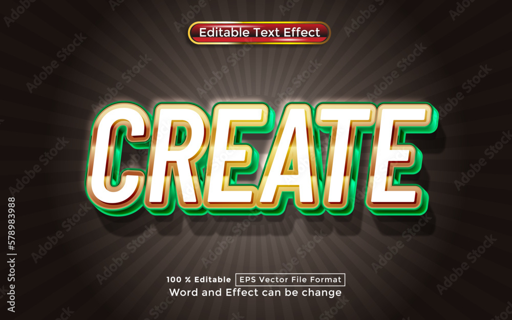 Create text editable vector text effect