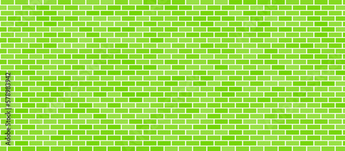 Green bricks wall. Wallpaper Background Vector illustration.