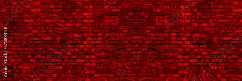 Red realistic brick wall seamless Vector illustration background - texture pattern for continuous looping replicate. Solid and flat color design.