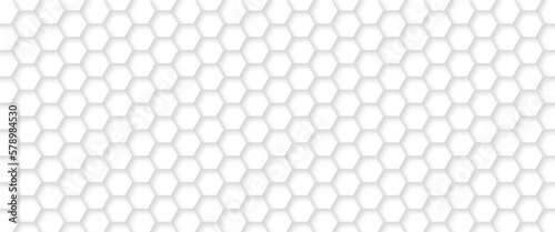 Abstract background of hexagon. White honeycomb with a gradient color. Isometric geometry. colorful hexagons background. Random displacement. Good background. Simply geometric pattern and copy space.