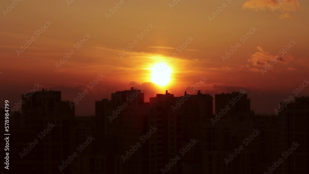 Sunset over a city time lapse Sunset over a city time lapse