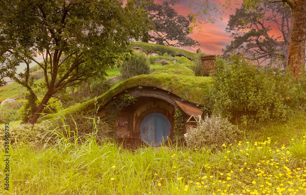MATAMATA- NEW ZEALAND -NOVEMBER -2- 2022: Hobbiton - movie set created ...