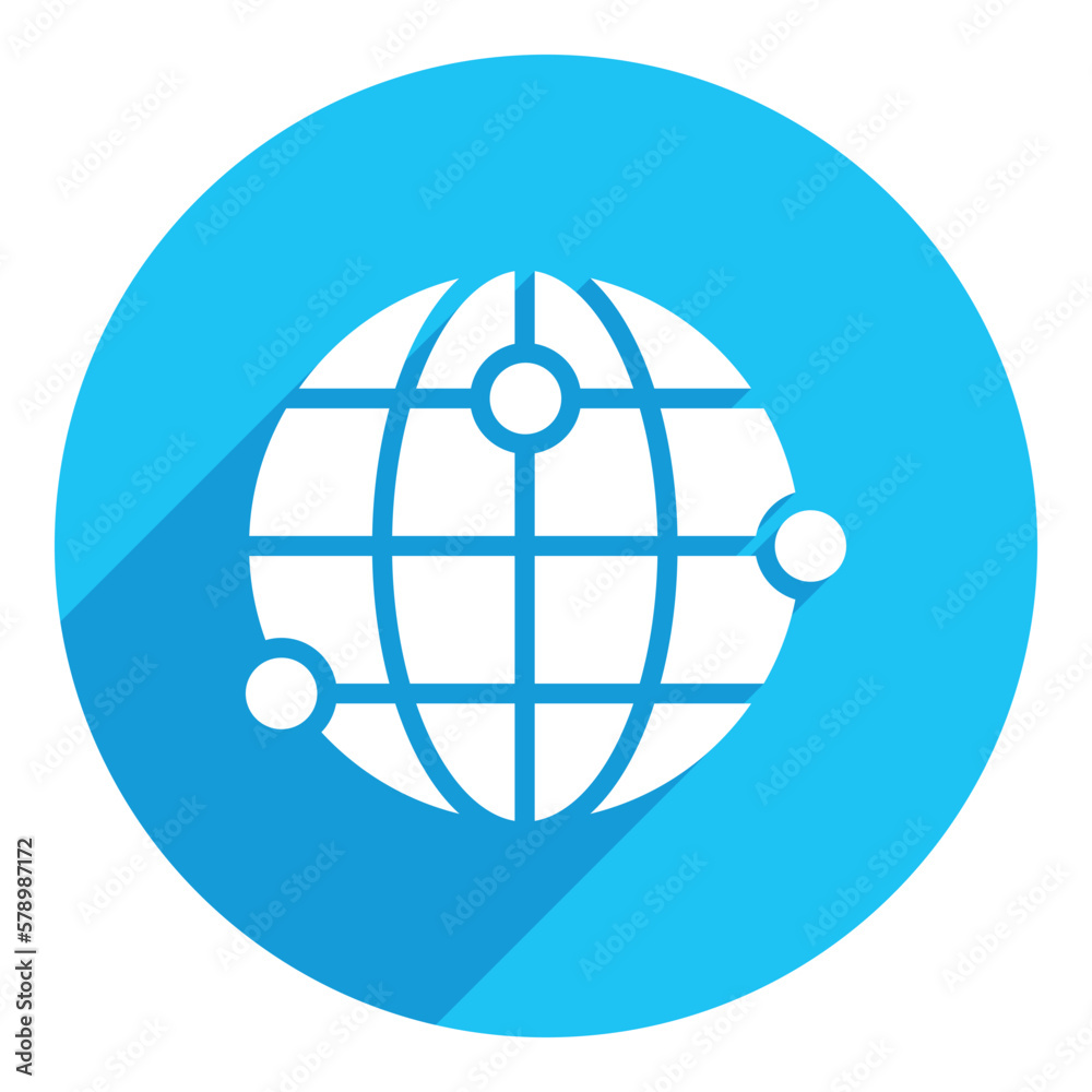 Global business concept. flat icon. long shadow design. blue background. Global business concept. flat icon. long shadow design. blue background.