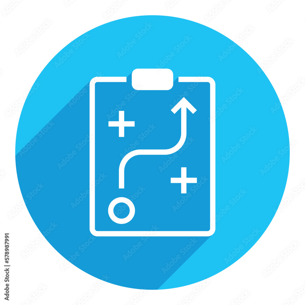 Strategy concept. flat icon. long shadow design. blue background. Strategy concept. flat icon. long shadow design. blue background.