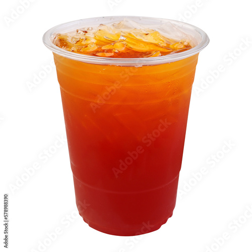 фотографія Iced lime tea in plastic glass