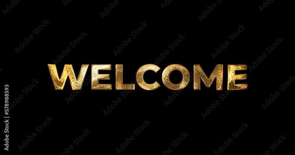 Welcome animation on the black screen alpha channel. Welcome sign in golden color with particles. Animated Welcome text. Suitable for Celebrations, Wishes, Events, Messages, holidays, and intro
Welcome animation on the black screen alpha channel. Welcome sign in golden color with particles. Animated Welcome text. Suitable for Celebrations, Wishes, Events, Messages, holidays, and intro