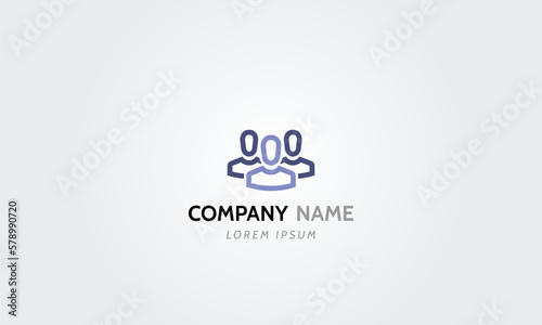 Fototapeta Naklejka Na Ścianę i Meble -  Team people icon, Person Business work symbol, group user simple logo vector illustration