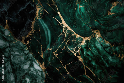 Wallpaper Mural Green and Gold Marble Luxury background texture design for wedding invitation card, cover, packaging, advertasing, fashion, site. Generative ai. Torontodigital.ca