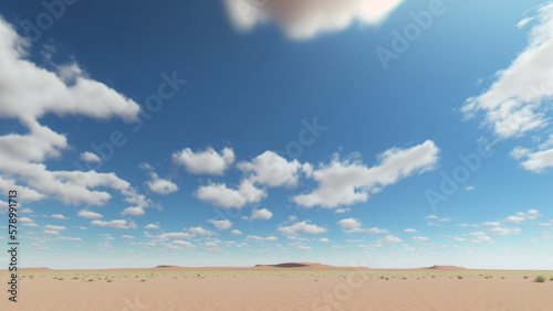desert with a clear blue sky  natural scenery. generative ai