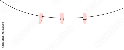 Photo Frames Hanging On The Clothesline