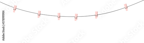 Photo Frames Hanging On The Clothesline