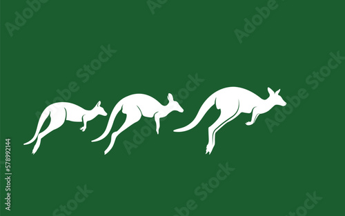 Cute jumping white kangaroo in flat style. kangaroo illustration vector isolated on beautiful color background