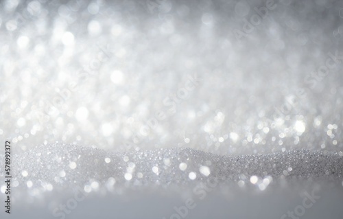 Sparkling Serenity: Embracing the Beauty of Abstract Glitter Lights in Silver and White, Generative AI.