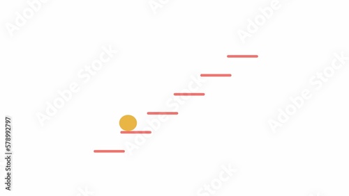 Animated climbing ladder indicator. Bouncing ball. 4K video footage with alpha channel transparency. Website preloader. Download, upload progress. Simple loading icon animation for web UI design photo