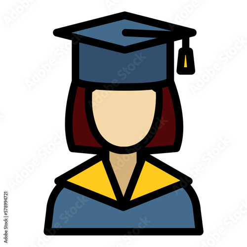 Female graduates icon