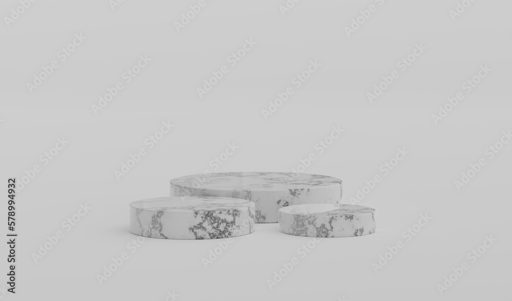 White Marble Geometric Round Podium Platform Studio Scene Stand Grey Background Show Cosmetic Bottle Beauty Products Three Stage Showcase On Pedestal Display Workshop Mockup Realistic 3D Illustration White Marble Geometric Round Podium Platform Studio Scene Stand Grey Background Show Cosmetic Bottle Beauty Products Three Stage Showcase On Pedestal Display Workshop Mockup Realistic 3D Illustration