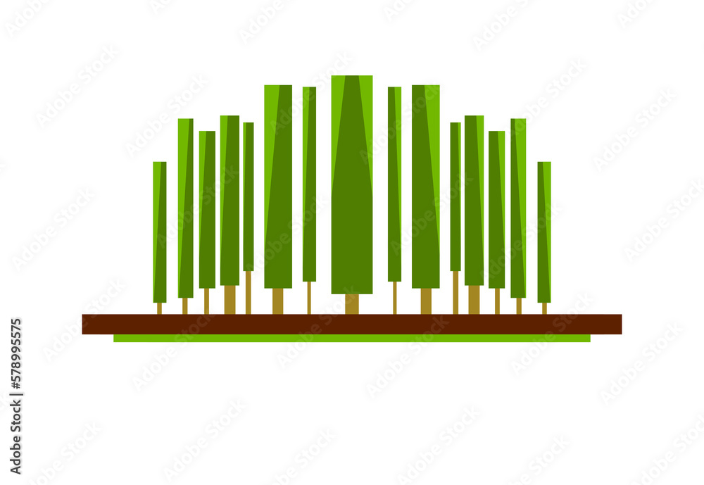 Forest design illustration, simple forest icon with elegant concept Forest design illustration, simple forest icon with elegant concept