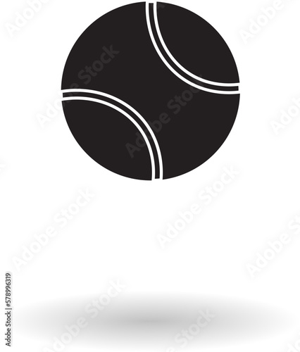 Tennis ball pictogram over white background vector illustration. Tennis ball silhouette logo concept, sports clipart