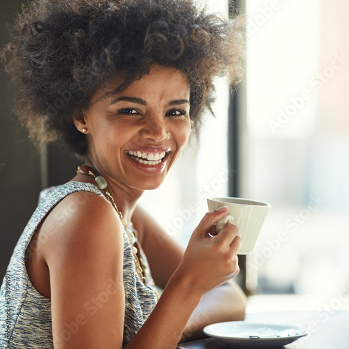 Obraz na plátně Lifes good whenever I have a cuppa in hand