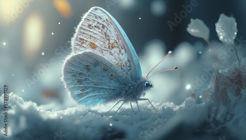 Butterfly in snow