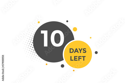 10 days Left countdown template. 10 day Countdown left banner label button eps 10
