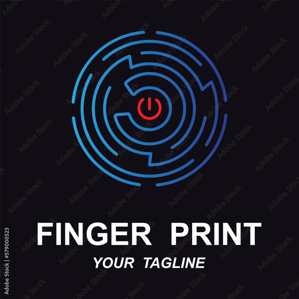 fingerprint identification logo with slogan template fingerprint identification logo with slogan template
