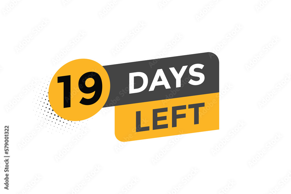 19 days Left countdown template. 19 day Countdown left banner label button eps 10 19 days Left countdown template. 19 day Countdown left banner label button eps 10