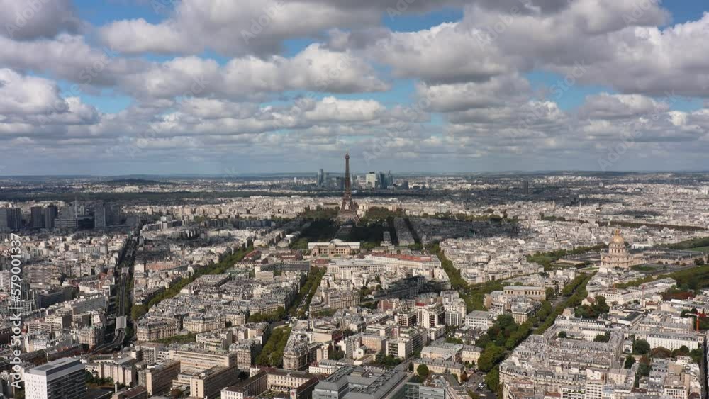 Panorama of Paris city with the Eiffel Tower at summer. France Panorama of Paris city with the Eiffel Tower at summer. France