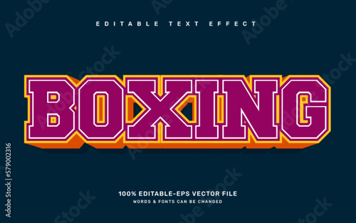 Boxing editable text effect template
