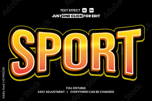 Sport day event vector text effect editable