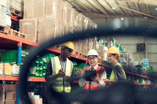 Before exporting to other nations  The product owner meets with the foreman and warehouse personnel to verify their own items held at this warehouse.