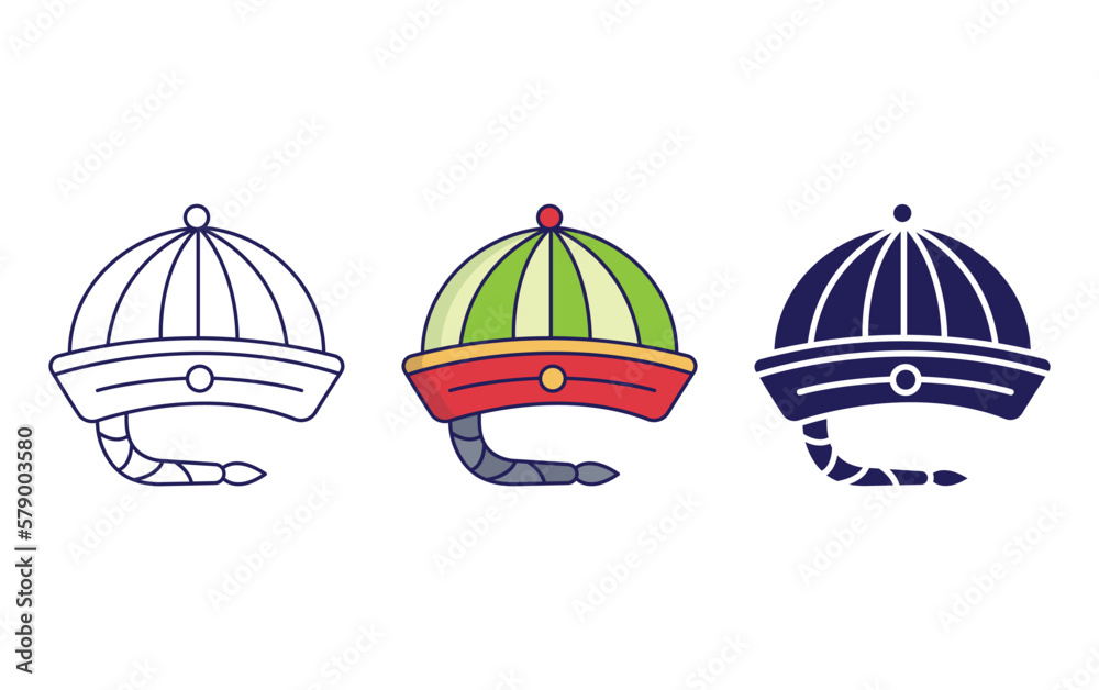Fototapeta premium Chinese hat vector icon