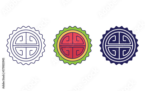 Moon Cake vector icon