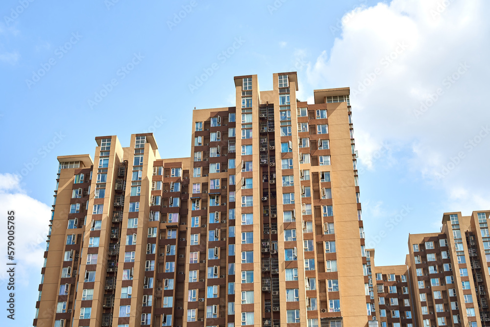 Dense residential buildings in Chengdu, Sichuan