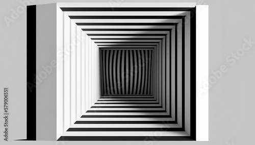 Abstract 3D Background - Black and White Illusion, AI-Generated