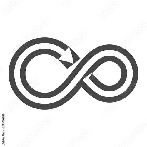 arrow shape infinity symbol icon vector illustration 
