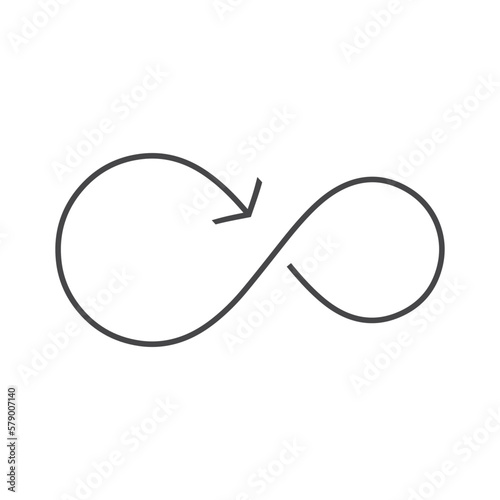 arrow shape infinity symbol icon vector illustration 