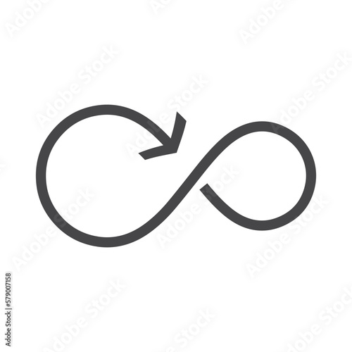 arrow shape infinity symbol icon vector illustration 