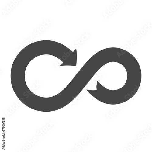 arrow shape infinity symbol icon vector illustration 