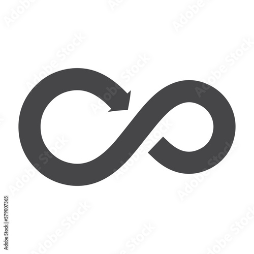 arrow shape infinity symbol icon vector illustration 