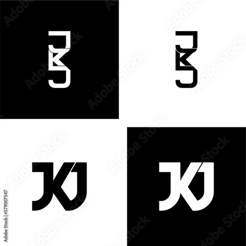 jkj initial letter monogram logo design set
