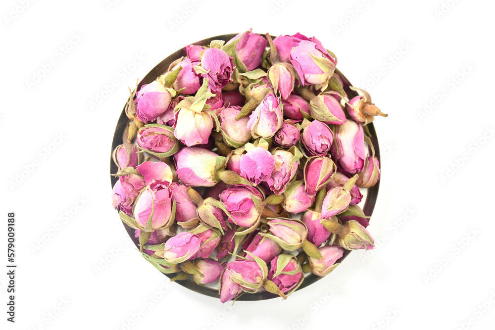 Fragrant Natural Red Rose Buds, Rose Petals Organic Dried Flowers top view close up. Fragrant Natural Red Rose Buds, Rose Petals Organic Dried Flowers top view close up.