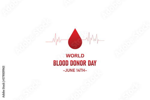 World Blood Donor Day, June 14th, vector design, with blood bag transferring blood concept illustration

