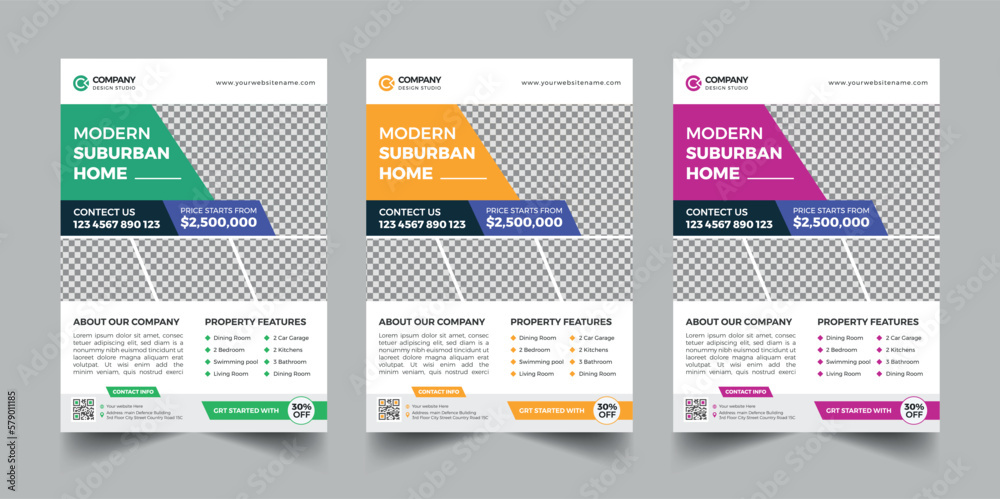 Simple Real Estate Flyer Layout template 