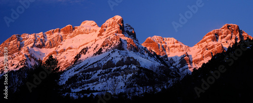 Mountain Pyrenees at sunrise