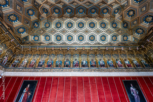 Interior of Alcazar Palace and fortress of the Spanish kings in the historical part of Segovia. Spain