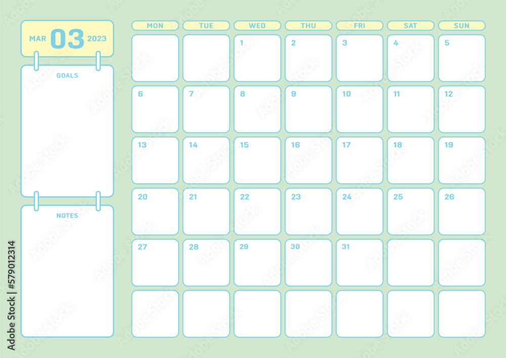March 2023 simple design digital and printable calendar template illustration. Notes, scheduler, diary, calendar, memo, planner document template background. March 2023 simple design digital and printable calendar template illustration. Notes, scheduler, diary, calendar, memo, planner document template background.