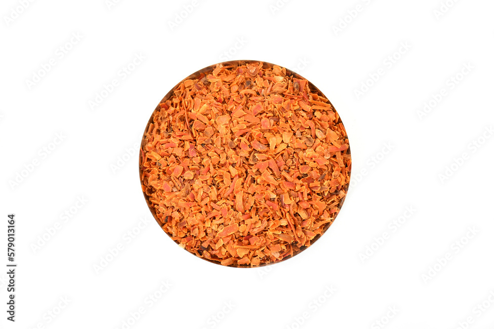 Dehydrated Mace (Myristica Fragrans) chips on white background. Organic Mace Chips stock images. Dried Mace. Spices. Asia. Dehydrated Mace (Myristica Fragrans) chips on white background. Organic Mace Chips stock images. Dried Mace. Spices. Asia.